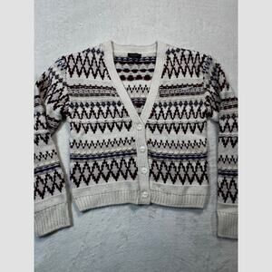 Rag & Bone Willow Fairisle multi color wool short cardigan sweater M